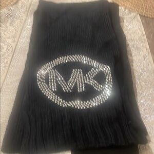 Michael Kors Black Scarf with Rhinestone Logo